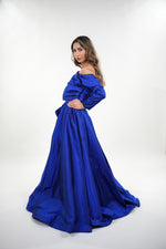 ഗാലറി വ്യൂവറിലേക്ക് ചിത്രം ലോഡ് ചെയ്യുക, Samara taffeta wrapped pleated asymmetrical dress