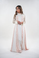 ഗാലറി വ്യൂവറിലേക്ക് ചിത്രം ലോഡ് ചെയ്യുക, Amaya elegant contrasted lace high- neck with full sleeves maxi dress