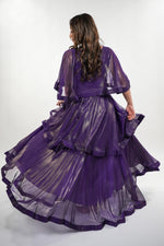 ഗാലറി വ്യൂവറിലേക്ക് ചിത്രം ലോഡ് ചെയ്യുക, Lydia metallic silk two layered oversized maxi dress
