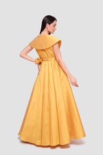 Load image into Gallery viewer, Stella Golden Mustard Pleated Sleeveless Maxi Dress