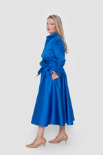 Load image into Gallery viewer, Alexandra Taffeta Royal Blue Midi Dress