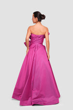 Load image into Gallery viewer, Kylie Dark Raspberry Fuchsia Pink Taffeta Bustier Gown With Bow Detail