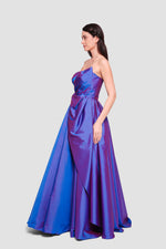 Load image into Gallery viewer, Luna Silver Gray Strapless Corset Maxi Dress