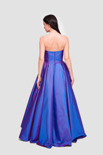 Load image into Gallery viewer, Luna Silver Gray Strapless Corset Maxi Dress