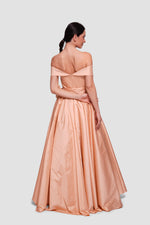 Load image into Gallery viewer, Annabella Dusty Mauve Taffeta Corset Maxi Dress