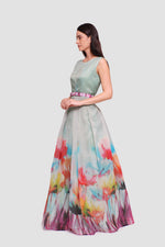 Load image into Gallery viewer, Abby Ombre Floral Print Pleated Sleeveless Maxi Dress
