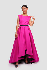 Load image into Gallery viewer, Elkie Vibrant Fuchsia High Low Maxi Dress