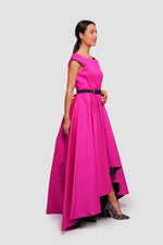Load image into Gallery viewer, Elkie Vibrant Fuchsia High Low Maxi Dress