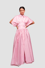 Load image into Gallery viewer, Katy Dusty Rose Button-down Maxi Dress With Opened Sleeves