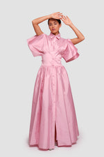 Load image into Gallery viewer, Katy Dusty Rose Button-down Maxi Dress With Opened Sleeves