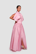 Load image into Gallery viewer, Katy Dusty Rose Button-down Maxi Dress With Opened Sleeves
