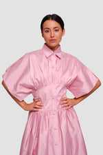 Load image into Gallery viewer, Katy Dusty Rose Button-down Maxi Dress With Opened Sleeves