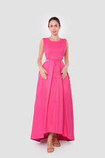 Load image into Gallery viewer, Clara Crimson Red Open Back Sleeveless Maxi Dress