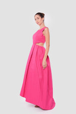 Load image into Gallery viewer, Clara Crimson Red Open Back Sleeveless Maxi Dress