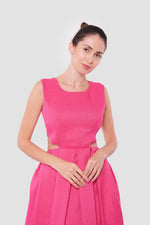 Load image into Gallery viewer, Clara Crimson Red Open Back Sleeveless Maxi Dress