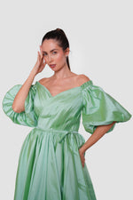 Load image into Gallery viewer, Sophia Mint Green Off-shoulder Maxi Dress