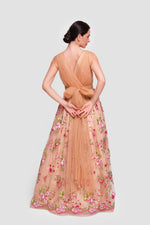 Load image into Gallery viewer, Lucia White Tulle With Multicolored Floral Embroidery Sleeveless Maxi Dress