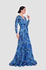Load image into Gallery viewer, Elena Shimmery Jersey Pleated Maxi Dress With Sleeves