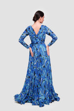Load image into Gallery viewer, Elena Shimmery Jersey Pleated Maxi Dress With Sleeves