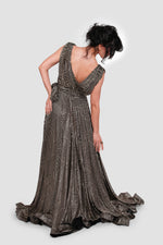 Load image into Gallery viewer, Sarah Black & White Sleeveless Surplice Neckline Maxi Dress