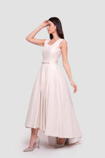 Load image into Gallery viewer, Bianca Ivory Brocade Open Back Sleeveless Maxi Dress