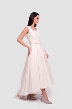 Load image into Gallery viewer, Bianca Ivory Brocade Open Back Sleeveless Maxi Dress