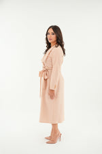 Load image into Gallery viewer, The Eloise Nude belted midi dress
