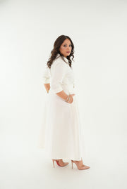 The Margot White minimalistic maxi dress