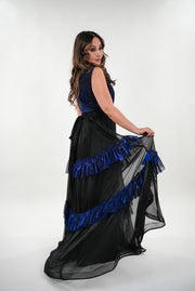 Meredith metallic v- neckline soft pleated wrap style sleeveless dress