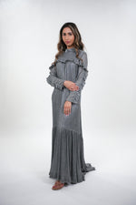 ഗാലറി വ്യൂവറിലേക്ക് ചിത്രം ലോഡ് ചെയ്യുക, Adrianna modest collared maxi dress with frill details