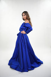 Samara taffeta wrapped pleated asymmetrical dress