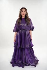 Lydia metallic silk two layered oversized maxi dress