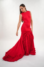 ഗാലറി വ്യൂവറിലേക്ക് ചിത്രം ലോഡ് ചെയ്യുക, Juliette ruffled long tiered sleeveless Maxi dress