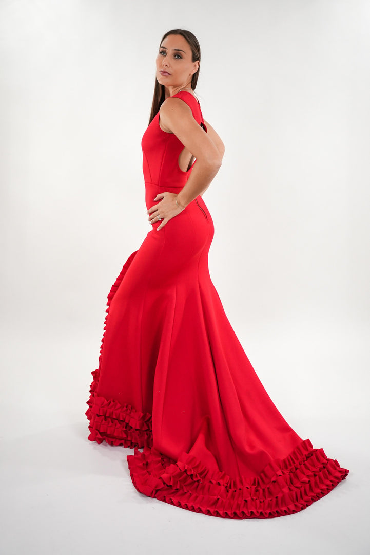 Juliette ruffled long tiered sleeveless Maxi dress