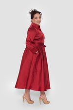 ഗാലറി വ്യൂവറിലേക്ക് ചിത്രം ലോഡ് ചെയ്യുക, Avelina Taffeta Ruby Red Midi Dress
