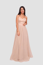 Load image into Gallery viewer, Camila Champagne Gold Sweetheart Neckline Maxi Dress

