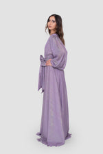 Load image into Gallery viewer, Lyra Shimmering Lavender Gown With Long Sleeves

