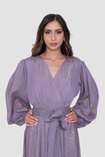 Load image into Gallery viewer, Lyra Shimmering Lavender Gown With Long Sleeves
