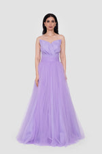 ഗാലറി വ്യൂവറിലേക്ക് ചിത്രം ലോഡ് ചെയ്യുക, Liliane Lilac Tulle Strapless Gown
