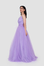 ഗാലറി വ്യൂവറിലേക്ക് ചിത്രം ലോഡ് ചെയ്യുക, Liliane Lilac Tulle Strapless Gown
