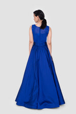 Load image into Gallery viewer, Waverly Royal Blue Corset Round Neckline Gown
