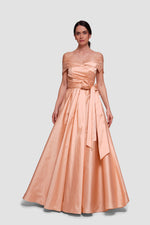 Load image into Gallery viewer, Annabella Dusty Mauve Taffeta Corset Maxi Dress
