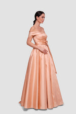Load image into Gallery viewer, Annabella Dusty Mauve Taffeta Corset Maxi Dress

