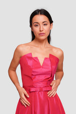 Load image into Gallery viewer, Tala Crimson Red Corset Maxi Dress

