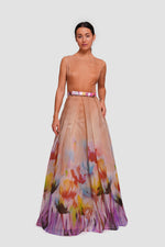 Load image into Gallery viewer, Abby Ombre Floral Print Pleated Sleeveless Maxi Dress
