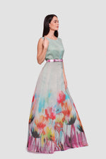 Load image into Gallery viewer, Abby Ombre Floral Print Pleated Sleeveless Maxi Dress
