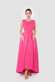 Clara Crimson Red Open Back Sleeveless Maxi Dress