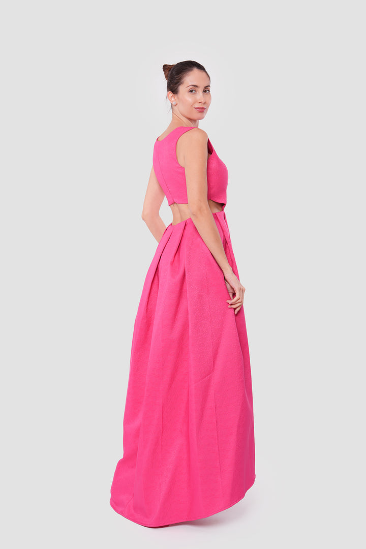 Clara Crimson Red Open Back Sleeveless Maxi Dress