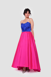 Tanya Strapless Sweetheart Pleated Maxi Dress