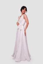 Load image into Gallery viewer, Sarah Aqua Blue Metallic Sleeveless Gown

